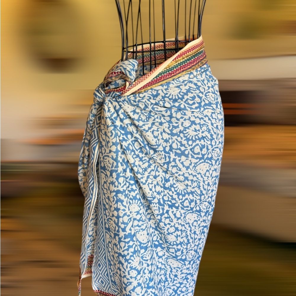 Blue and White Patterned Dress
